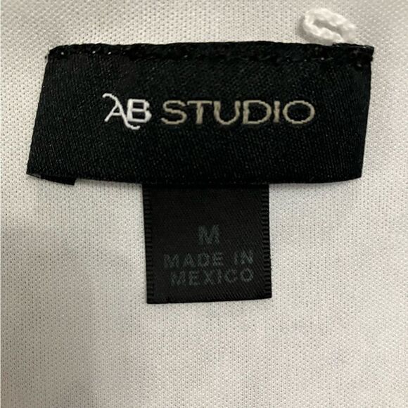 Sleeveless Top Black White Chevron Sz Medium ABStudio - Picture 5 of 7